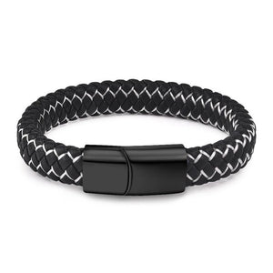 Magnetic Clasp Braided  Leather Bracelet