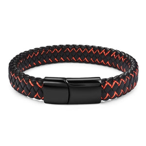 Magnetic Clasp Braided  Leather Bracelet
