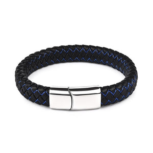 Magnetic Clasp Braided  Leather Bracelet