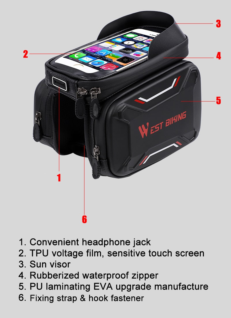 Bicycle Bags Front Frame High-quality MTB Bike Bag Waterproof Screen Touch Top Tube Phone Bag