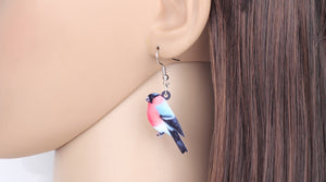 Acrylic  Voilet Sabrewing Hummingbird and Bird Friends Earrings