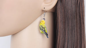 Acrylic  Voilet Sabrewing Hummingbird and Bird Friends Earrings