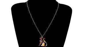 Elegant Sitting Kitten Earrings and Necklace Jewelry Sets