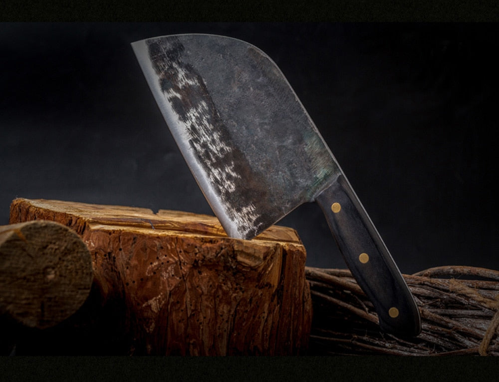 Hunter's Chef Knife Handmade Forged High-carbon Clad Steel