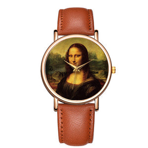 Gold Case Mona Lisa Dial Watch