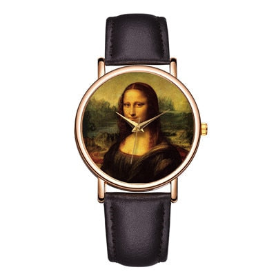 Gold Case Mona Lisa Dial Watch