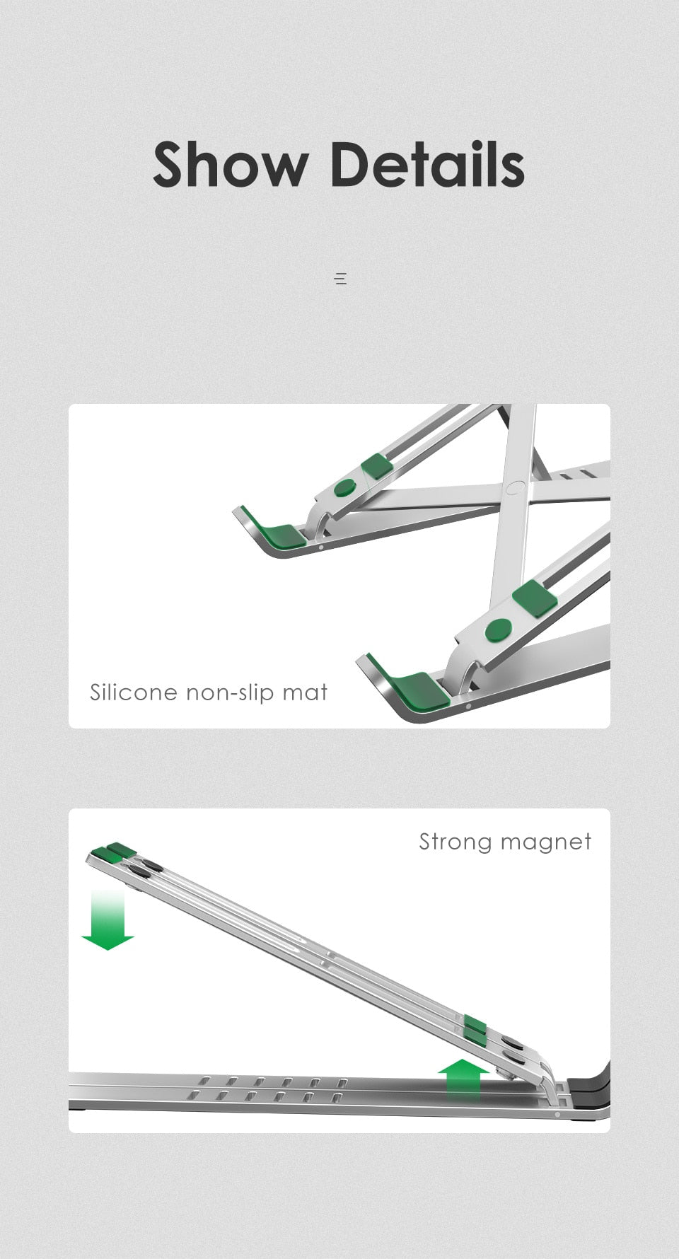 Laptop Stand for MacBook Pro Notebook Stand Foldable Aluminium Alloy Tablet Stand