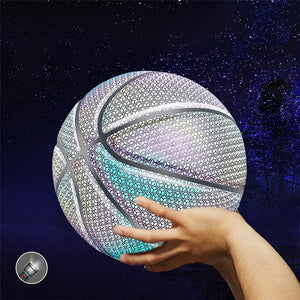 Reflective luminous fluorescent basketball