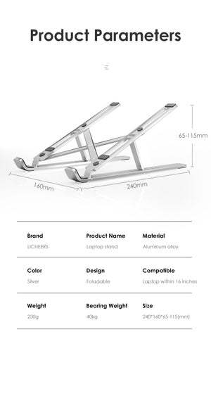Laptop Stand for MacBook Pro Notebook Stand Foldable Aluminium Alloy Tablet Stand