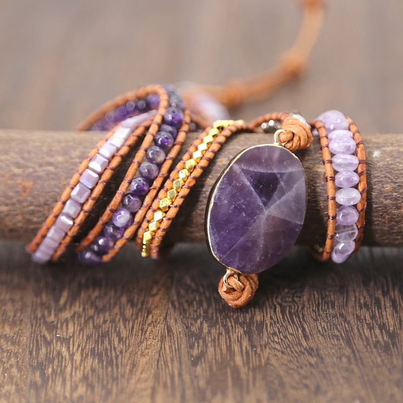 Natural Stones Crystal  Wrap Bracelets