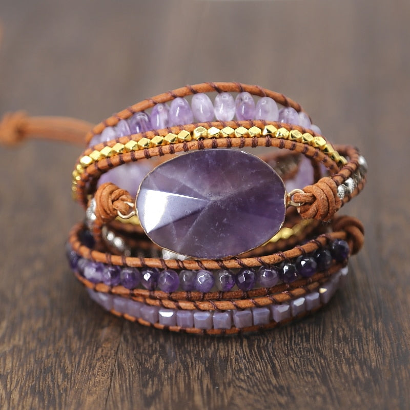 Natural Stones Crystal  Wrap Bracelets