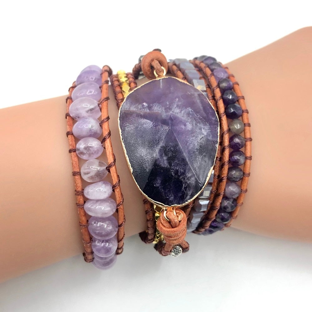 Natural Stones Crystal  Wrap Bracelets