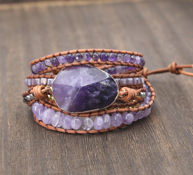 Natural Stones Crystal  Wrap Bracelets