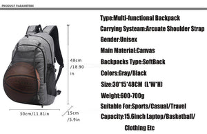 Outdoor Men's Sports Gym Bags / Basketball Soccer Football