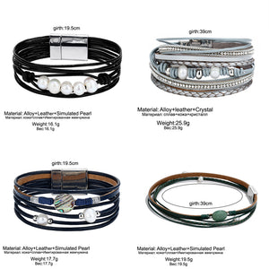 Multiple Layers Leather Bracelets For Women & Men
