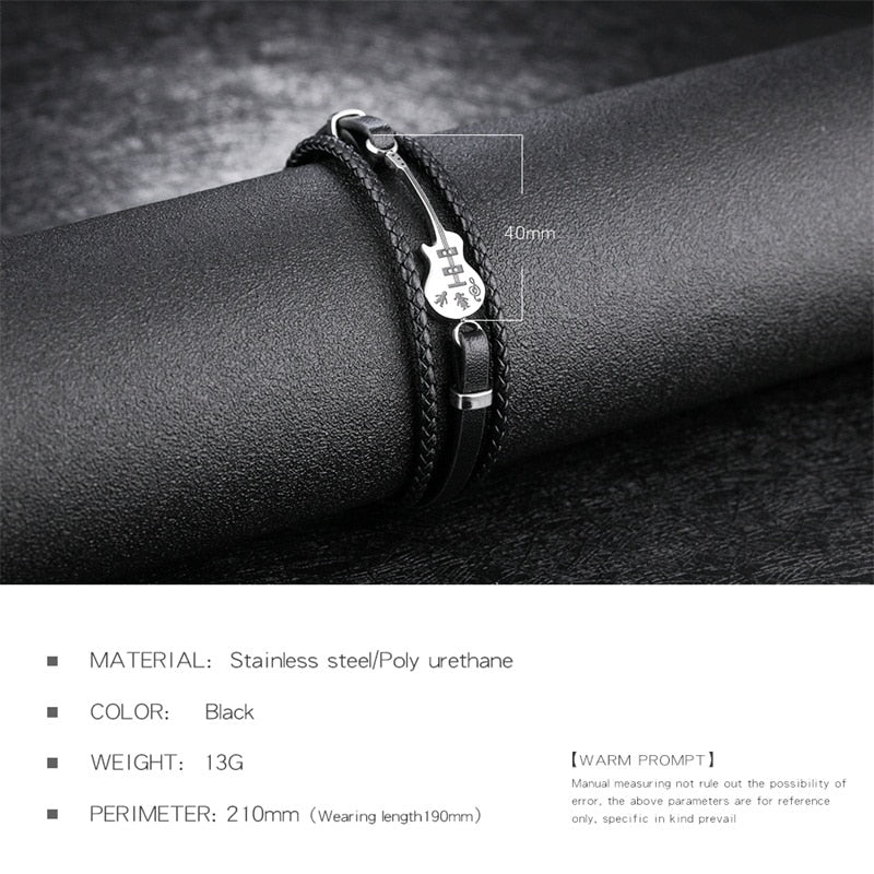 Unique Stainless Steel Guitar Bracelet