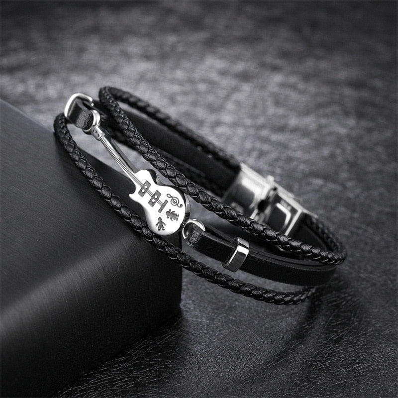 Unique Stainless Steel Guitar Bracelet