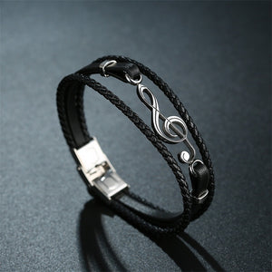 Unique  Stainless Steel Musical Clef Notes Bracelet