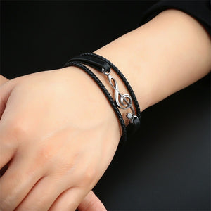 Unique  Stainless Steel Musical Clef Notes Bracelet