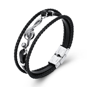 Unique  Stainless Steel Musical Clef Notes Bracelet