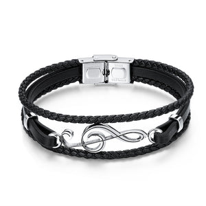 Unique  Stainless Steel Musical Clef Notes Bracelet