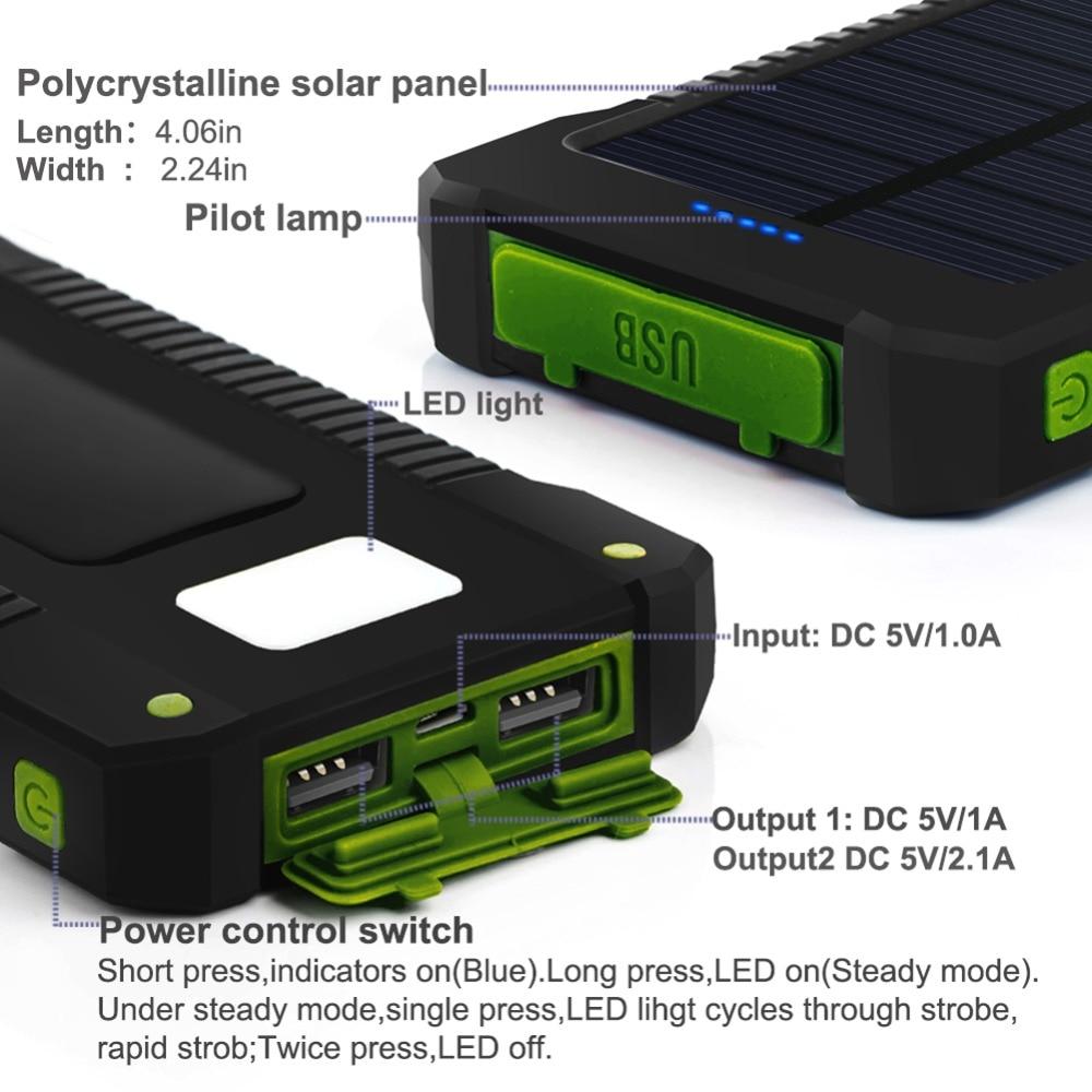 10000mAh Portable Solar Power Bank