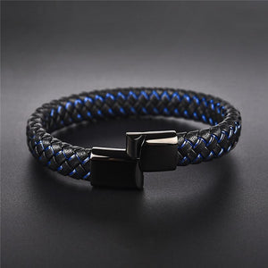 Magnetic Clasp Braided  Leather Bracelet