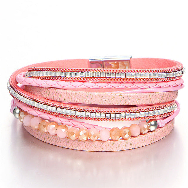 Multiple Layers Leather Bracelets For Women & Men
