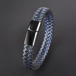 Magnetic Clasp Braided  Leather Bracelet