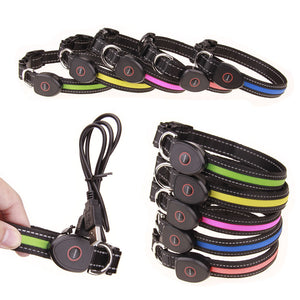 LED Dog and Cat Collar USB Rechargeable
