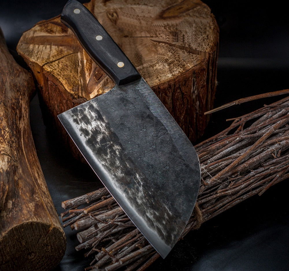 Hunter's Chef Knife Handmade Forged High-carbon Clad Steel