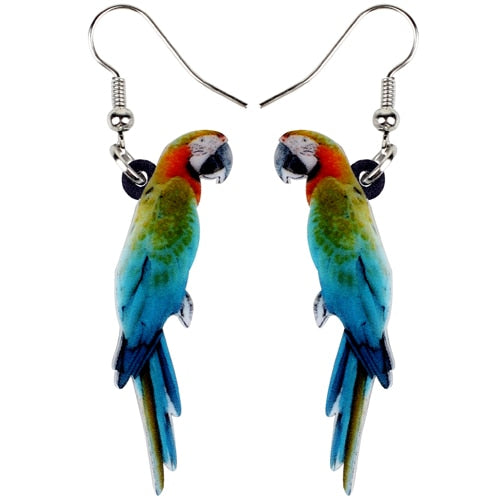 Acrylic  Voilet Sabrewing Hummingbird and Bird Friends Earrings