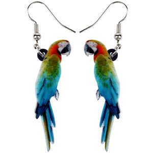 Acrylic  Voilet Sabrewing Hummingbird and Bird Friends Earrings