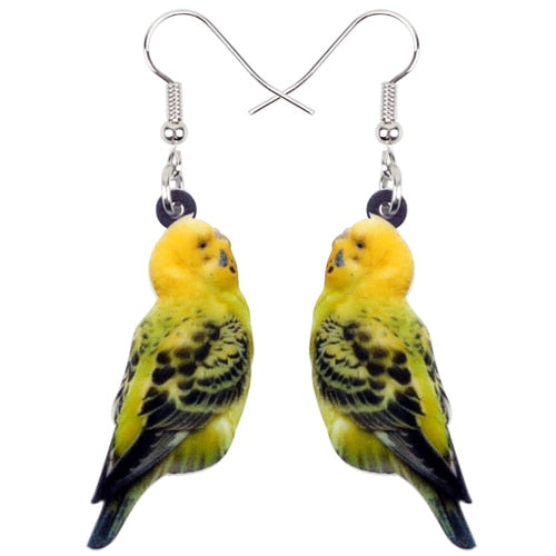 Acrylic  Voilet Sabrewing Hummingbird and Bird Friends Earrings