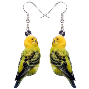 Acrylic  Voilet Sabrewing Hummingbird and Bird Friends Earrings