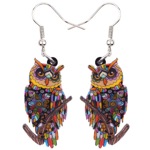 Acrylic  Voilet Sabrewing Hummingbird and Bird Friends Earrings