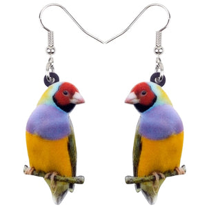 Acrylic  Voilet Sabrewing Hummingbird and Bird Friends Earrings