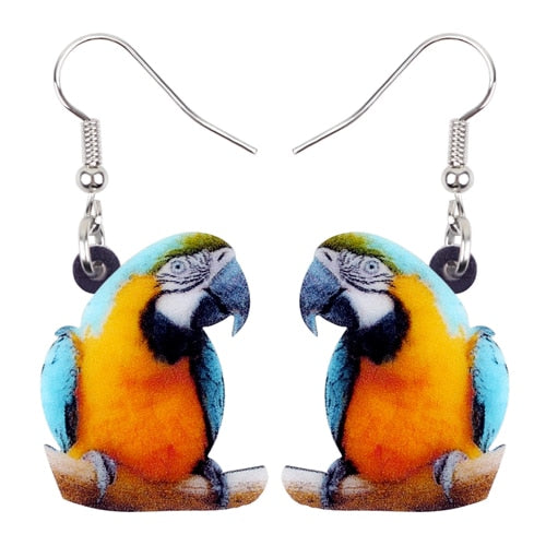 Acrylic  Voilet Sabrewing Hummingbird and Bird Friends Earrings