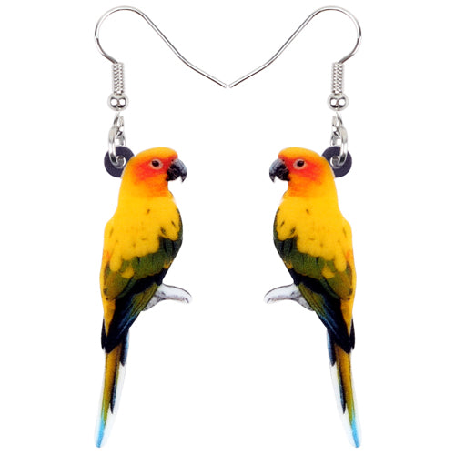 Acrylic  Voilet Sabrewing Hummingbird and Bird Friends Earrings
