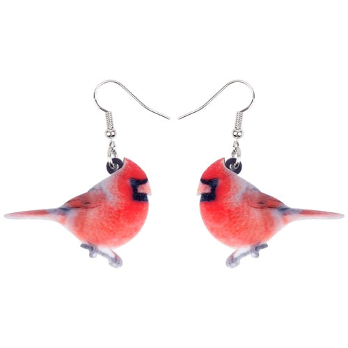 Acrylic  Voilet Sabrewing Hummingbird and Bird Friends Earrings