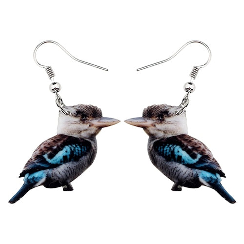 Acrylic  Voilet Sabrewing Hummingbird and Bird Friends Earrings