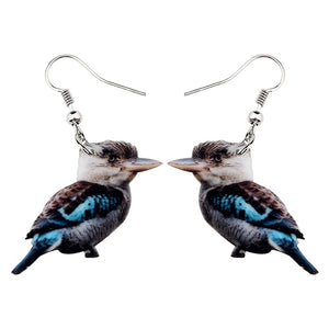 Acrylic  Voilet Sabrewing Hummingbird and Bird Friends Earrings