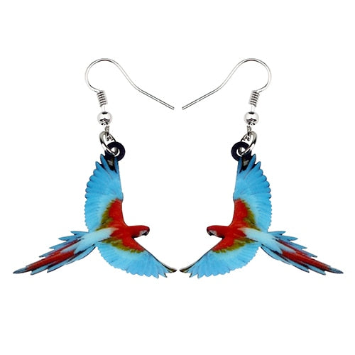 Acrylic  Voilet Sabrewing Hummingbird and Bird Friends Earrings