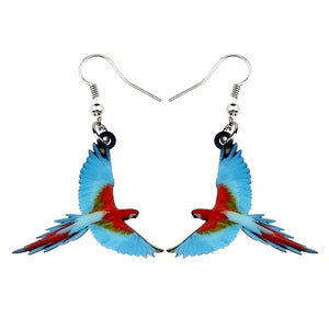 Acrylic  Voilet Sabrewing Hummingbird and Bird Friends Earrings