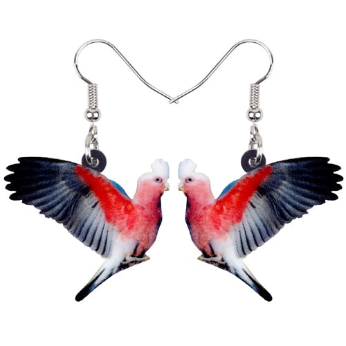 Acrylic  Voilet Sabrewing Hummingbird and Bird Friends Earrings