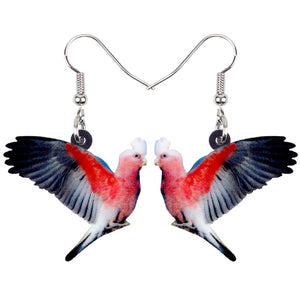 Acrylic  Voilet Sabrewing Hummingbird and Bird Friends Earrings