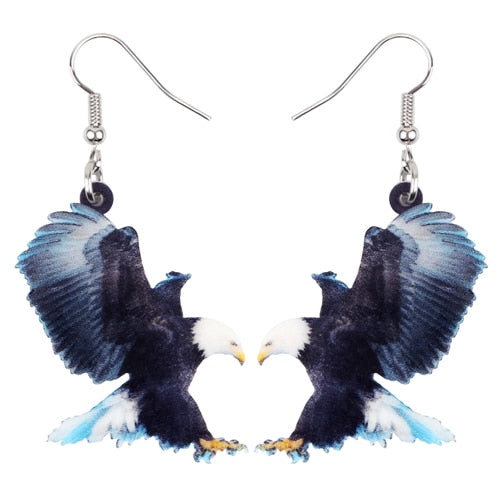 Acrylic  Voilet Sabrewing Hummingbird and Bird Friends Earrings