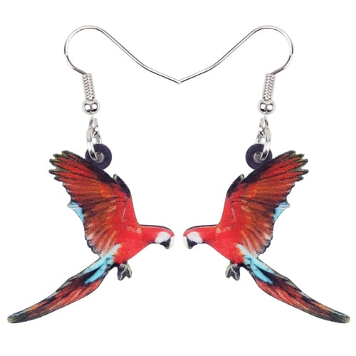Acrylic  Voilet Sabrewing Hummingbird and Bird Friends Earrings