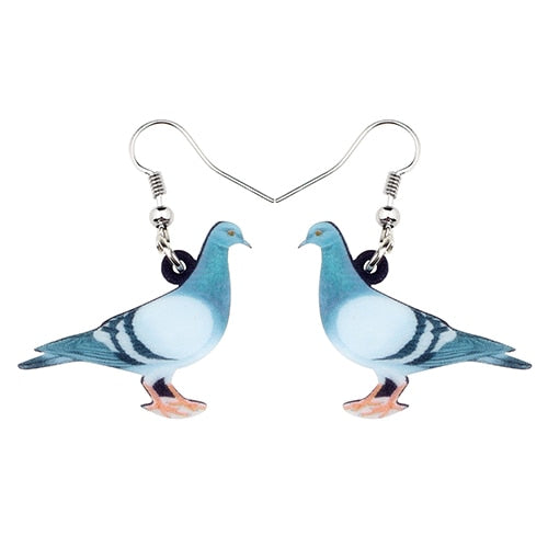 Acrylic  Voilet Sabrewing Hummingbird and Bird Friends Earrings