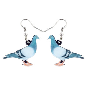 Acrylic  Voilet Sabrewing Hummingbird and Bird Friends Earrings